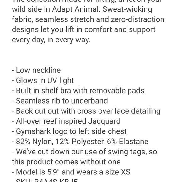 Gymshark Adapt Animal Seamless Crop Tank - Reef Ruby Brown, size small - Picture 7 of 7